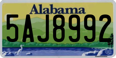 AL license plate 5AJ8992
