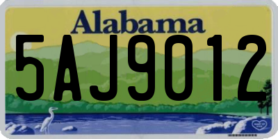 AL license plate 5AJ9012