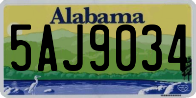 AL license plate 5AJ9034