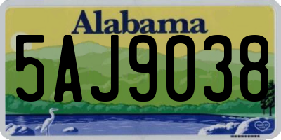 AL license plate 5AJ9038