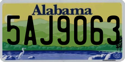 AL license plate 5AJ9063