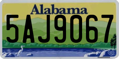 AL license plate 5AJ9067