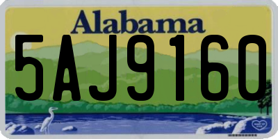 AL license plate 5AJ9160