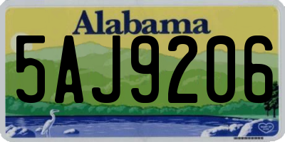 AL license plate 5AJ9206