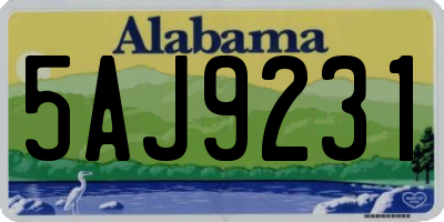 AL license plate 5AJ9231