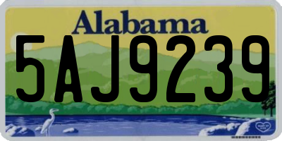 AL license plate 5AJ9239