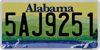 AL license plate 5AJ9251