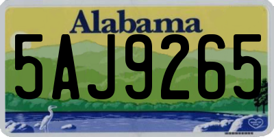 AL license plate 5AJ9265