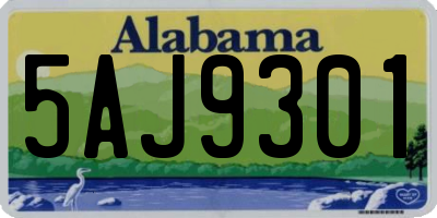 AL license plate 5AJ9301