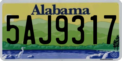 AL license plate 5AJ9317
