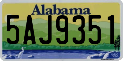 AL license plate 5AJ9351