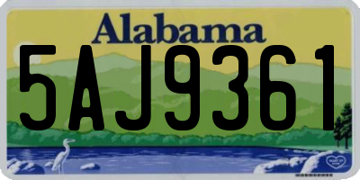 AL license plate 5AJ9361