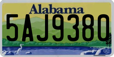 AL license plate 5AJ9380