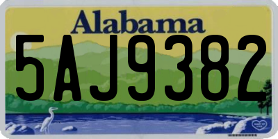 AL license plate 5AJ9382