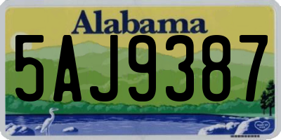 AL license plate 5AJ9387