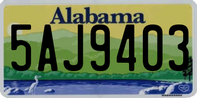 AL license plate 5AJ9403