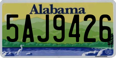AL license plate 5AJ9426