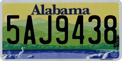 AL license plate 5AJ9438
