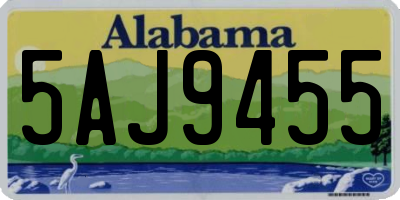AL license plate 5AJ9455