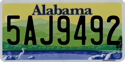 AL license plate 5AJ9492