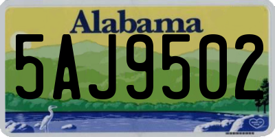 AL license plate 5AJ9502