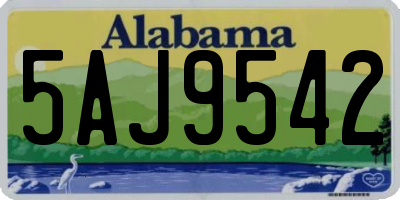 AL license plate 5AJ9542