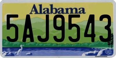 AL license plate 5AJ9543