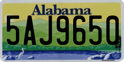 AL license plate 5AJ9650