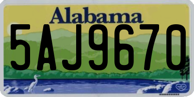 AL license plate 5AJ9670