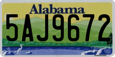 AL license plate 5AJ9672