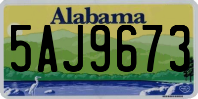 AL license plate 5AJ9673