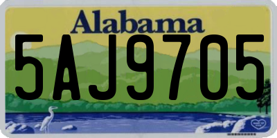 AL license plate 5AJ9705