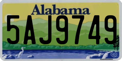 AL license plate 5AJ9749