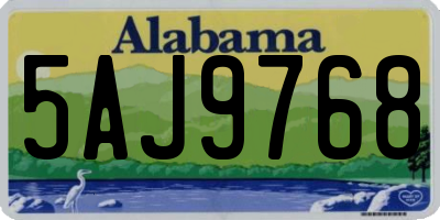 AL license plate 5AJ9768
