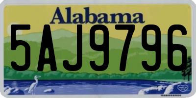 AL license plate 5AJ9796