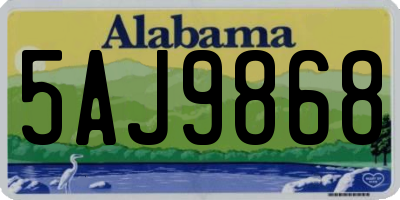 AL license plate 5AJ9868