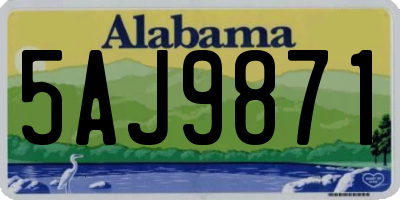 AL license plate 5AJ9871
