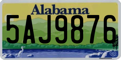AL license plate 5AJ9876