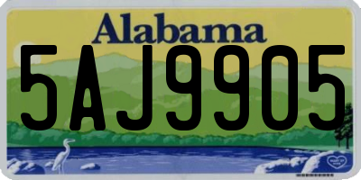 AL license plate 5AJ9905