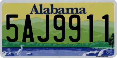 AL license plate 5AJ9911