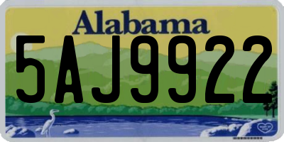 AL license plate 5AJ9922