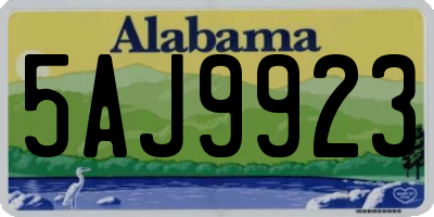 AL license plate 5AJ9923