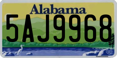 AL license plate 5AJ9968