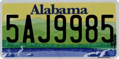 AL license plate 5AJ9985