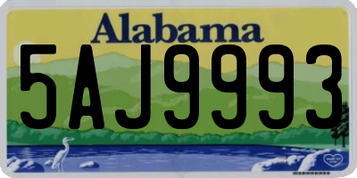 AL license plate 5AJ9993