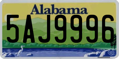 AL license plate 5AJ9996