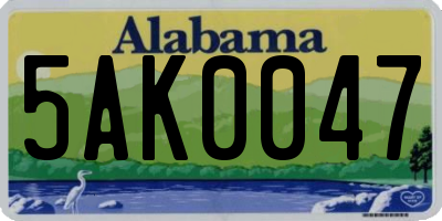 AL license plate 5AK0047