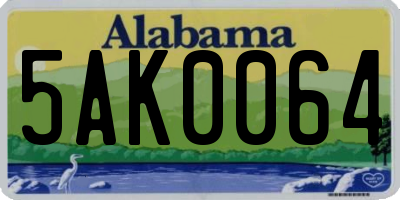 AL license plate 5AK0064