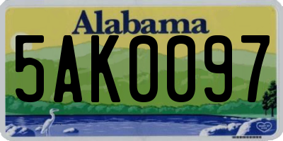 AL license plate 5AK0097