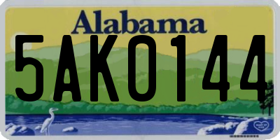 AL license plate 5AK0144